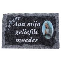 Plaque Cimetiere Aan Mijn Geliefde Moeder 9x14