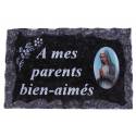 Plaque Cimetière A mes parents bien aimés 9X14 cm