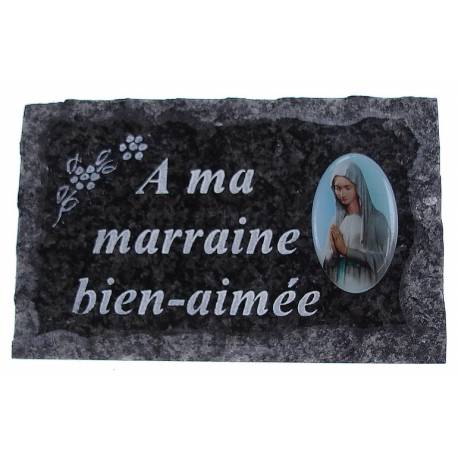 Plaque Cimetière A ma marraine bien-aimée 9x14