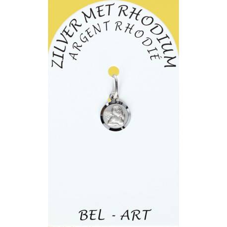 Médaille Argent Rhodié - Ange - 8 mm