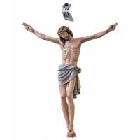 Statue en bois sculpté Christ de 90 cm pour croix de 180 Cm Couleur