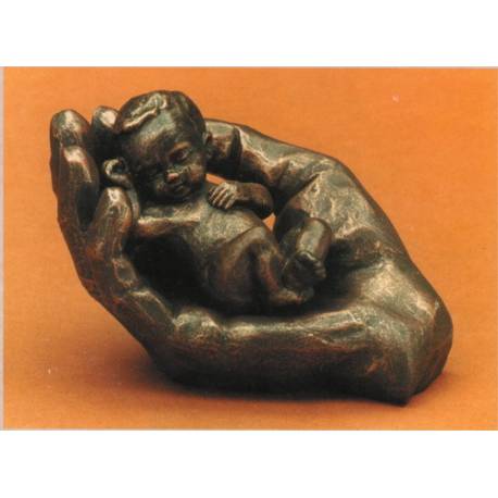 Main + Bébé - (2 pces) - 10 cm - Bronze