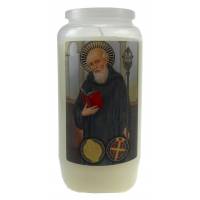 Kaars 6 dagen / wit / H Benedictus 