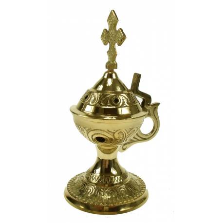 Brûle-encens - H 14 cm - Laiton