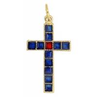 Kruisje - 30 mm - Email Blauw 