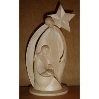 Ste Famille + Etoile 16 Cm Ton Bois
