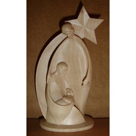 Ste Famille + Etoile 16 Cm Ton Bois