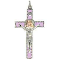 Croix Berceau - 8 cm - Rose