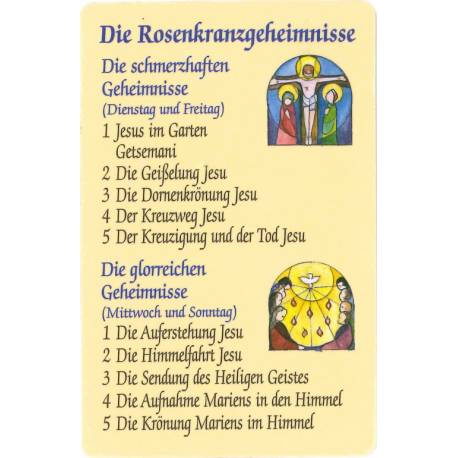 Prentje PVC - De mysteries van de Rozenkrans - D 