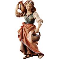 Bergere avec seau et cruche : crèche de Noël en bois Ulrich 15 cm