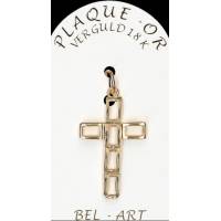Kruisje plaqué-goud - 27 X 17 mm 