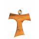 Croix Tau s/cordon - 18 mm - Bois d'olivier