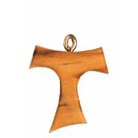 Croix Tau s/cordon - 18 mm - Bois d'olivier