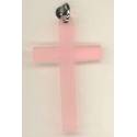 Croix sur cordon - Rose