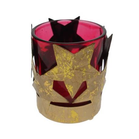 Rood Glas / Theelichtje 7 cm - 12 / doos 