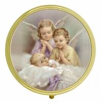 Boîte à Pilules - 2 Anges + Enfant - Diam 6 cm