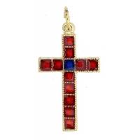 Kruisje - 30 mm - Email Rood 