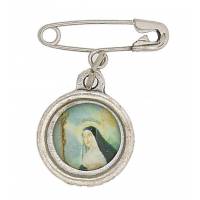 Broche - Médaille Ste Rita 10 mm - Métal Agté