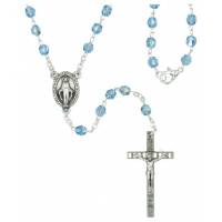 Chapelet - Semi-Cristal - Bleu Clair + mousqueton