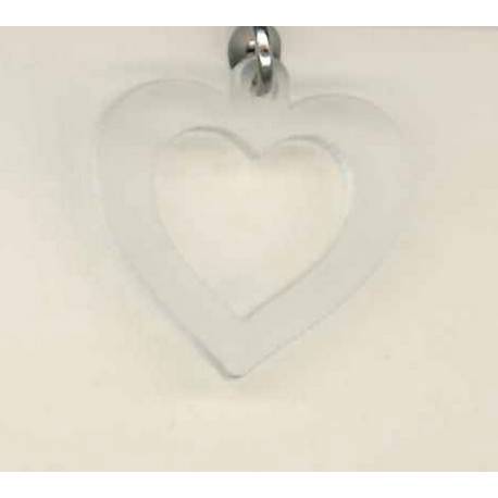 Pendentif/Cordon Coeur Blanc