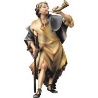 Berger avec corne : crèche de Noël en bois Ulrich 15 cm