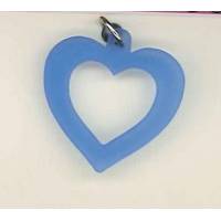 Pendentif sur cordon - Coeur bleu