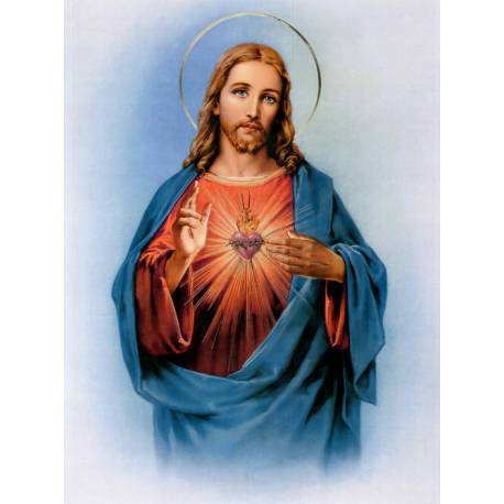 Poster 30 X 40 cm Sacré Coeur de Jésus "or"