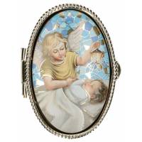 Pillendoosje - Engel+Kindje - Mozaiek - Ov52x36 mm 