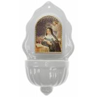 Bénitier - Ste Rita - Porcelaine 16 x 9 cm