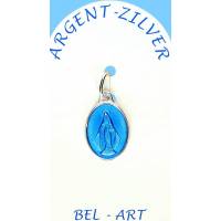 Médaille Argent - Miraculeuse - 12 mm - Email Bleu