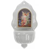 Bénitier - Ange Gardien - Porcelaine 16 x 9 cm