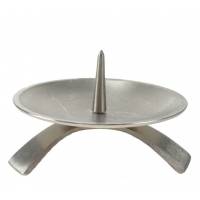 Bougeoir - Diam 9.5 cm - Métal Argenté
