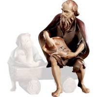 Berger assis sur un banc : crèche de Noël en bois Ulrich 15 cm