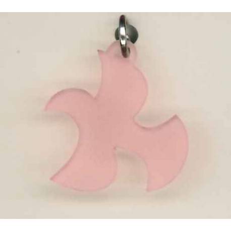 Pendentif sur cordon - Colombe rose