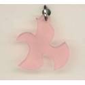 Pendentif sur cordon - Colombe rose