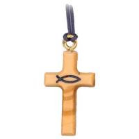 Kruisje op koord - 30 mm - Olijvenhout 