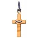 Croix s/cordon - 30 mm - Bois d'olivier