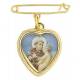 Broche + Médaille St Antoine - Métal doré 1.5 cm