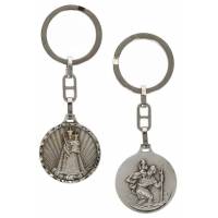 Porte-Clefs - Vierge Manteau / St Christophe - 30 mm