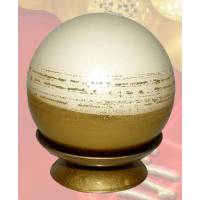 Bougie Boule + Bougeoir Dore