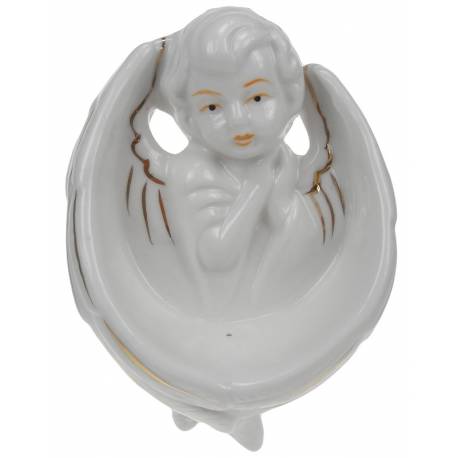Wijwatervat - Engel - 11 X 8 cm - Porselein 