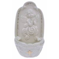 Bénitier - Ange Priant - 13 X 7 cm - Porcelaine