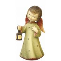Bois Sculpte Ange / Lanterne 15 Cm