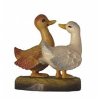 Bois Sculpte Oies 15 Cm