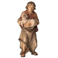 Berger avec agneau : crèche de Noël en bois Ulrich 15 cm