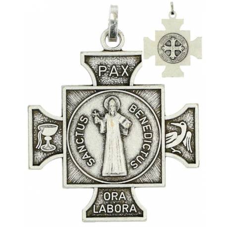 Croix de Sauvegarde St Benoït - 27 X 27 mm - Mét. Agté