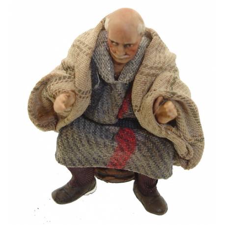 Santon Napolitain 08 Cm Vieil Homme Assis