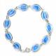 Armband Zilver - Wonderbare medailles Zilver - blauw 