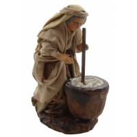 Santon Napolitain 08 Cm Femme Avec Chaudron