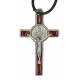 Croix s/cordon St Benoît 5.5 cm Email Rouge
